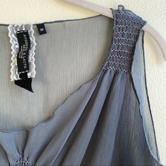 Andersen & Lauth Sheer Gray Chiffon Sleeveless Tank Sz 4 - Picture 10 of 15